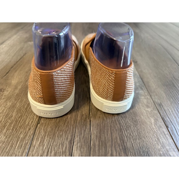 Vince Blair Slip On Sneakers Tan Woven Raffia Shoes Womens 8.5M EUR 38.5 - Picture 4 of 7
